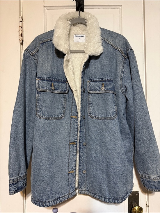 Old Navy Jackets & Blazers - Old Navy Light Blue Denim Sherpa-Lined Jacket